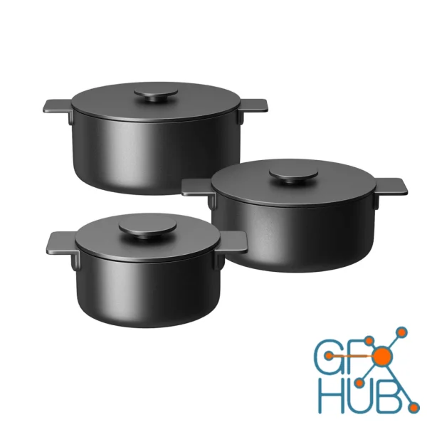 Surface Black Cooking Pot Set by Serax