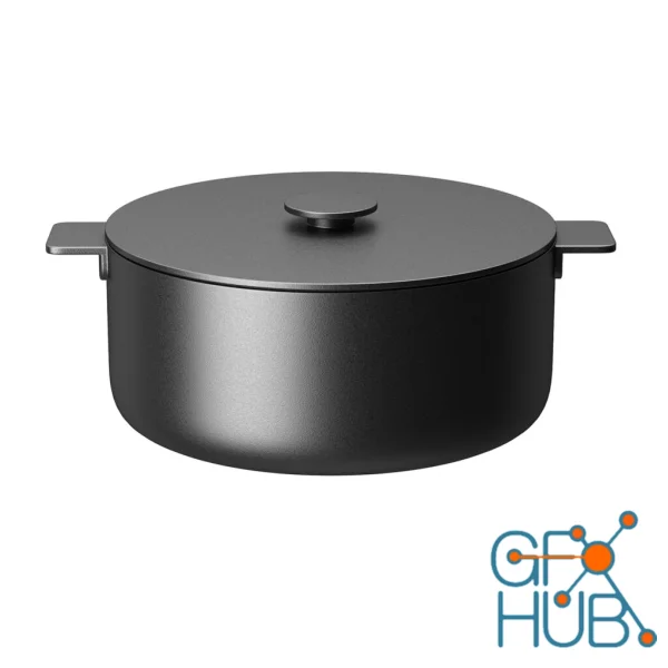 Surface Black Cooking Pot Set Large by Serax