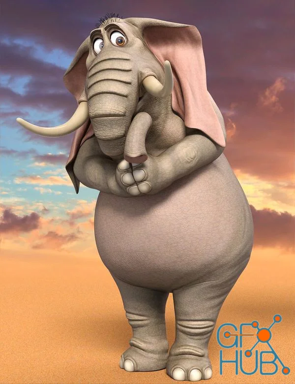 3D Universe Toon Elephant with dForce