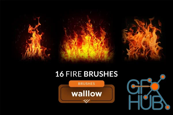 Fire and flame photoshop brushes realistic brushes