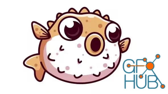 Puffer fish cartoon