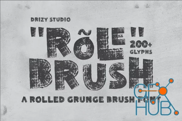 Rolebrush - Rolled Grunge Brush Font