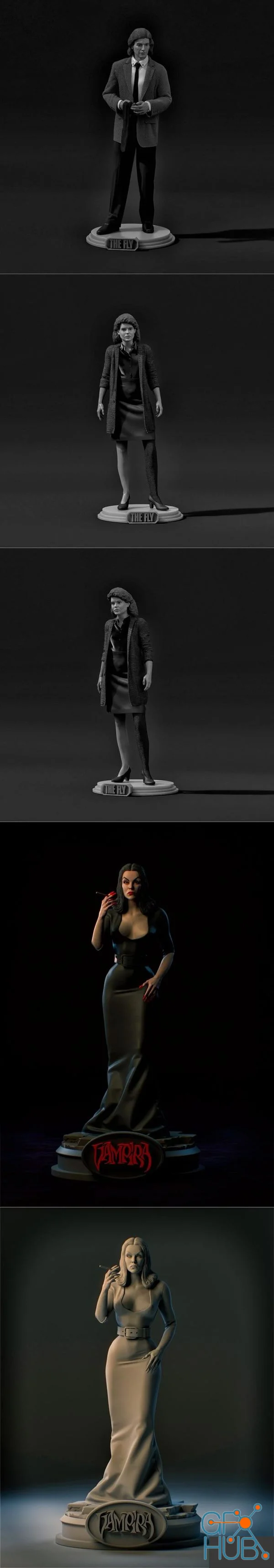 We Make Monsters – Seth Brundle and Veronica and Vampira (3D-Print)