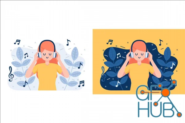 Woman in Headphones Listening and Enjoying Music